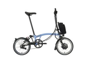 Brompton Velo Pliant Electrique 16 Electric C Line Explore 6 Speed High Bar Extended Seatpost 2023 cloud blue 1.jpg