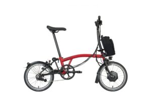 Brompton Velo Pliant Electrique 16 Electric C Line Explore 6 Speed Mid Bar Standard Seatpost 2023 house red matt 1.jpg