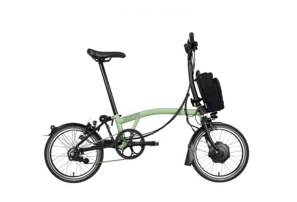 Brompton Vélo Pliant Électrique 16″ – Electric C Line Explore – 6-Speed – Mid Bar – Standard Seatpost – 2023 – matcha green