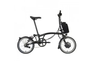 Brompton Velo Pliant Electrique 16 Electric C Line Explore 6 Speed Mid Bar Standard Seatpost 2023 matt black 1.jpg