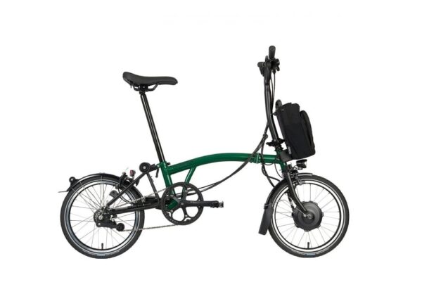 Brompton Vélo Pliant Électrique 16″ – Electric C Line Explore – 6-Speed – High Bar – Telescopic Seatpost – 2023 – racing green