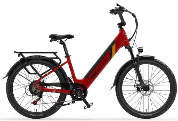 VTC électrique Lankeleisi ES500 Pro 500W 24″ 14.5Ah Batterie Rouge