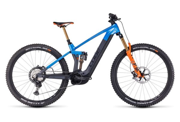 VTT Électrique Tout-Suspendu Cube Stereo Hybrid 140 HPC Actionteam 750 Shimano XT 12V 750 Wh 29″ Bleu Gris 2023