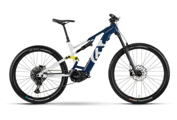 VTT Electrique Tout-Suspendu Husqvarna Mountain Cross MC2 Sram SX Eagle 12V 630 Wh 27.5″ Bleu/Blanc 2023