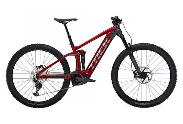 VTT Électrique Tout-Suspendu Trek Rail 5 Shimano Deore 12V 625 Wh 29″ Rouge Crimson / Gris Lithium 2023