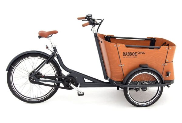 Vélo Cargo Triporteur Électrique Babboe Curve Mountain Enviolo NuVinci 500 Wh 20/26″ Gris Anthracite Marron 2023