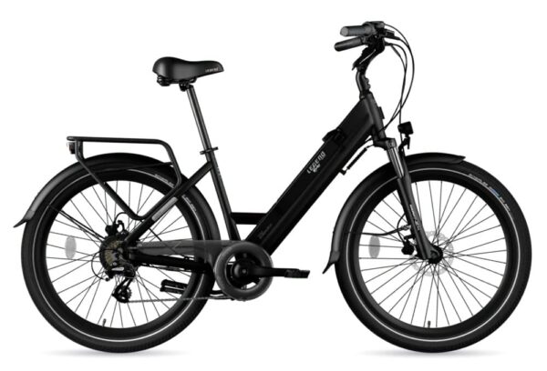 Vélo Electrique Ville Legend Milano Smart eBike Roues de 26 Pouces Freins Disque Hydraulique Batterie 36V 14Ah Panasonic (504Wh) Noir Onyx