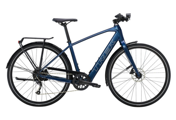 Vélo de Ville Électrique Trek FX+ 2 Shimano Altus 9V 250 Wh 700 mm Bleu Mulsanne 2023