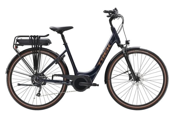 Vélo de Ville Électrique Trek Verve+ 2 Lowstep Shimano Altus 9V 500 Wh Azure 2023