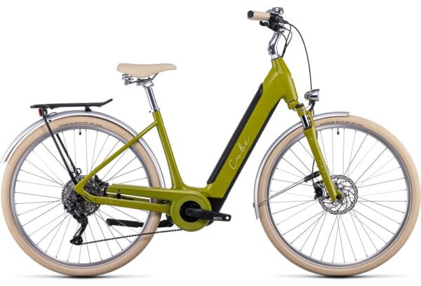 Vélo ville électrique Cube ella ride hybrid 500 vert